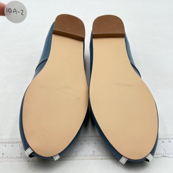 YDN Women Cutout Ballet Flats Peep Toe Loafer Pumps Comfy Slip On Casual Blue - Picture 7 of 7